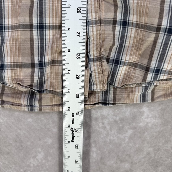 Carhartt Shirt Men 2XL Brown Plaid Short Sleeve Button Down Cotton Workwear - Picture 7 of 8